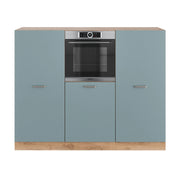 Vicco Cucine componibili piccole Rovere blu-grigio/oro 180 cm senza piano di lavoro