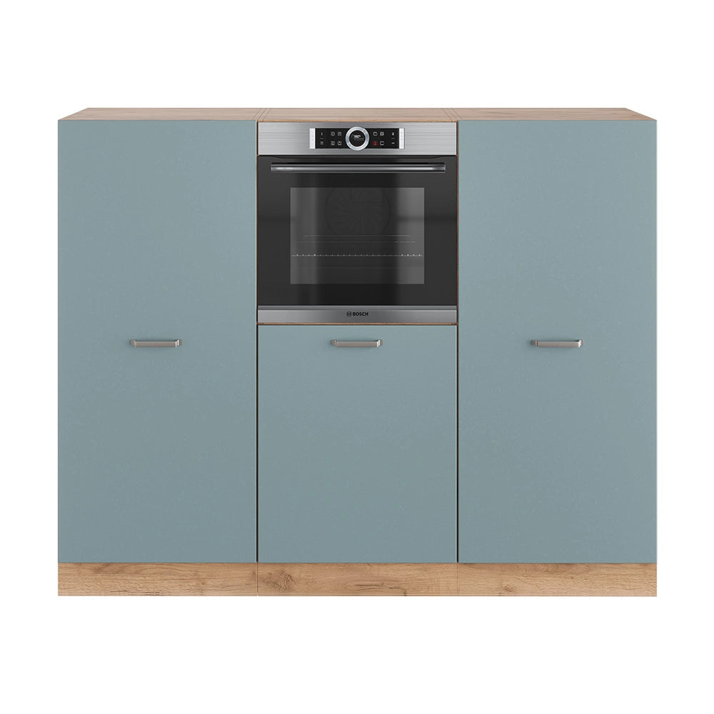 Vicco Cucine componibili piccole Rovere blu-grigio/oro 180 cm senza piano di lavoro