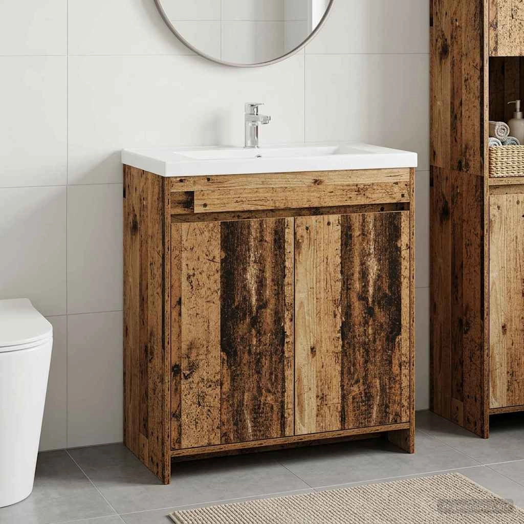 Mobiletto da Bagno Sotto Lavabo Legno antico 890790