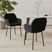 Sedie da Pranzo 2 pz Nere in Velluto cod mxl 67737