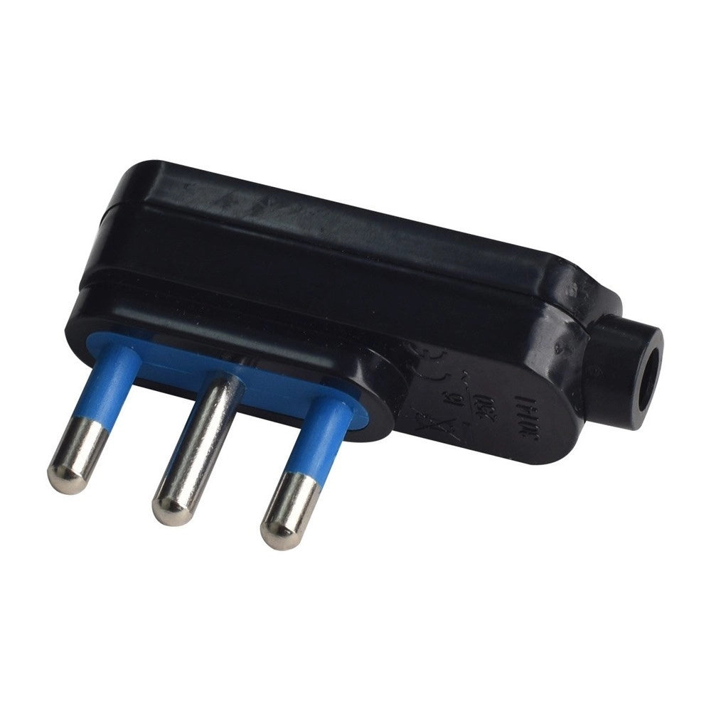 Trade Shop - Spina Piatta Elettrica Salvaspazio Laterale 2p+t 16a 25 V Max 1500 W Nero 80006 -