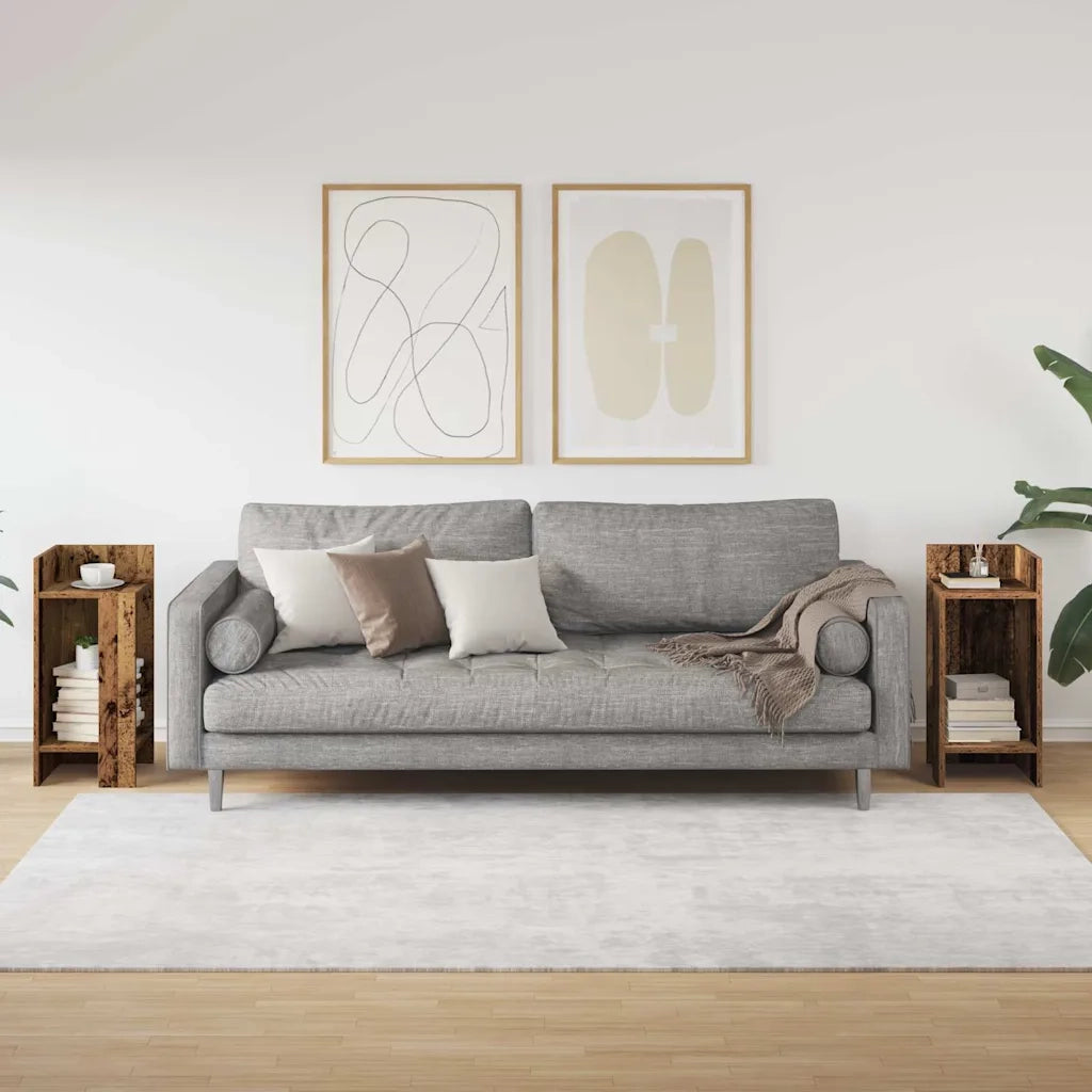 Tavolini Laterali 2 pz con Ripiano Legno Antico 25,5x27x60 cm 858557