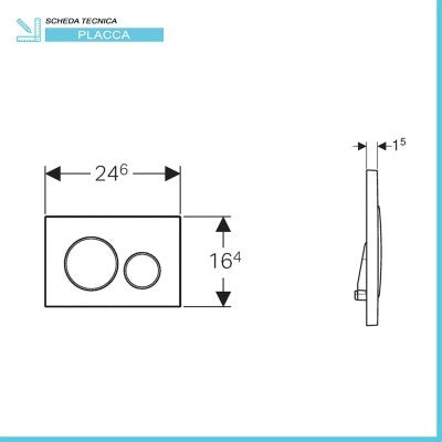 Geberit placca di comando Sigma 20 doppio tasto bianco/cromo