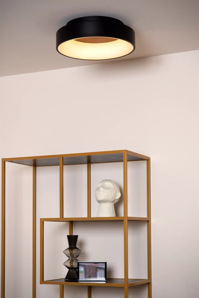 Plafoniera LED Lucide Mirage 38cm 22W nera tonda dimmer