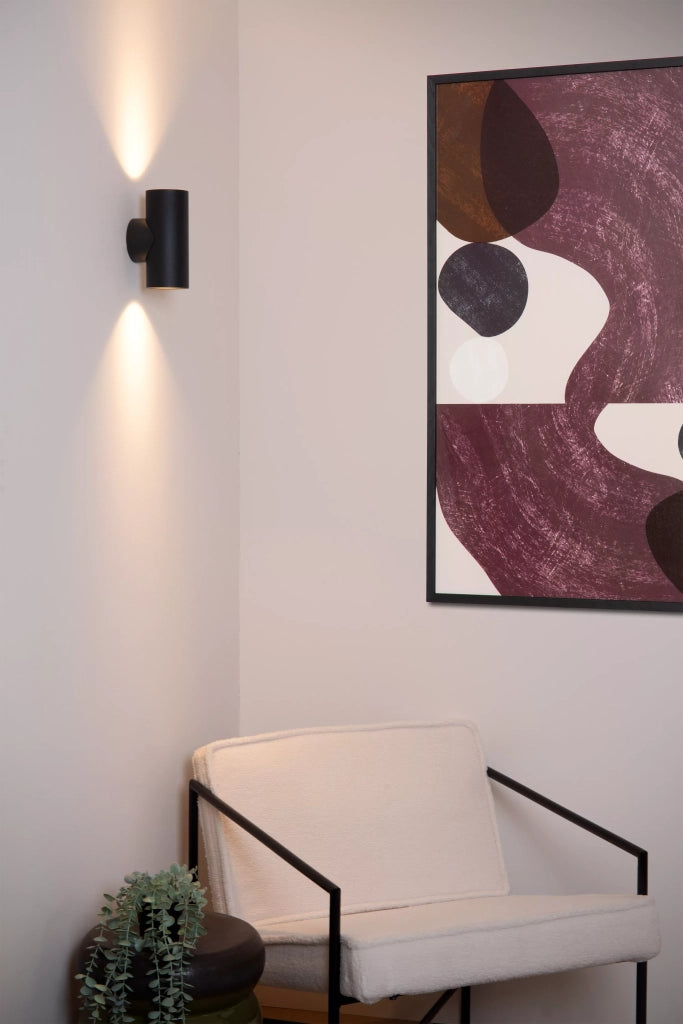 Applique Lucide Bondi nera in alluminio 2xGU10 50W max