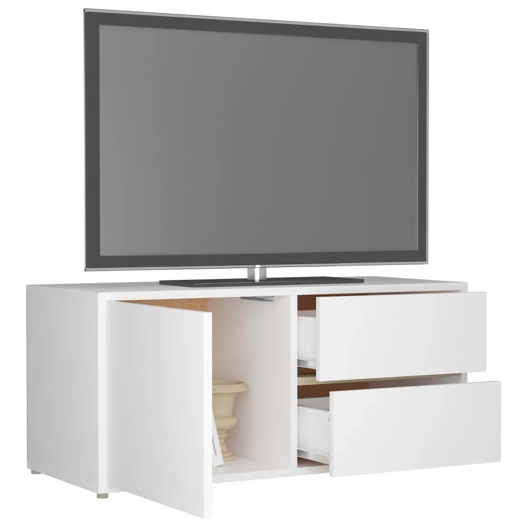 Mobile Porta TV Bianco 80x34x36 cm in Legno Multistrato 801850
