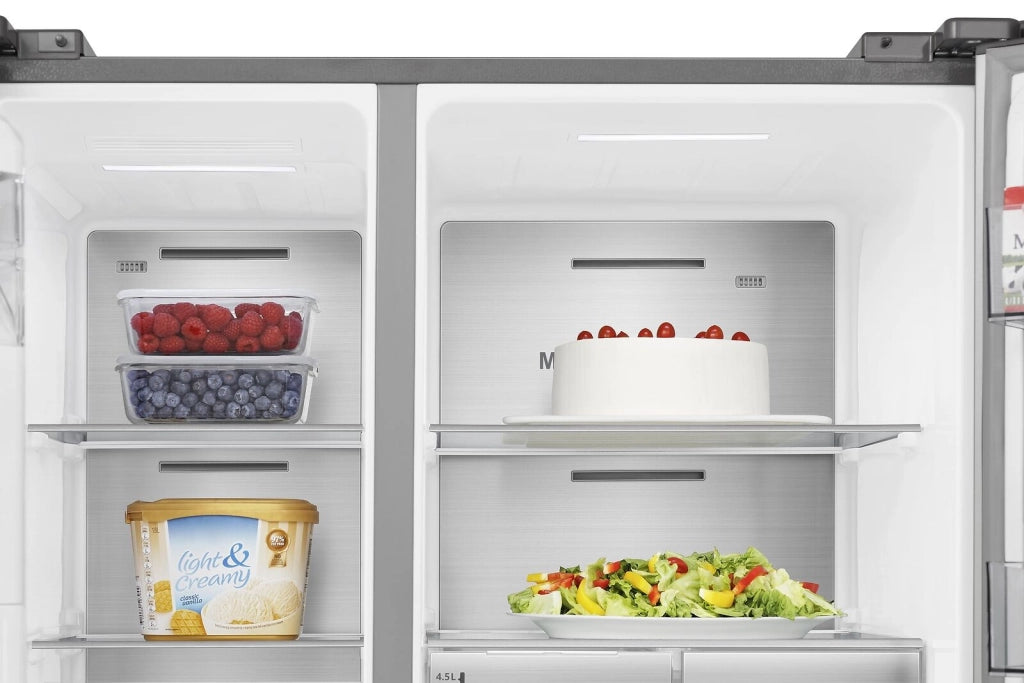 Hisense RS818N4TIE Frigorifero Side by Side 632 L 179 cm Classe E 38 dB Total No Frost WiFi Dispenser Acqua e Ghiaccio colore Acciaio Inox