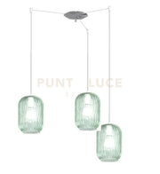SOSPENSIONE CROMO 3 LUCI SPOSTABILE VETRI VERDE 1181CR-S3 S-VE