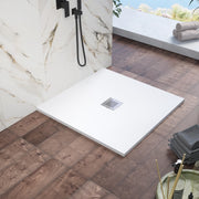 Piatto doccia 80x80cm in marmoresina bianco effetto pietra | Kos
