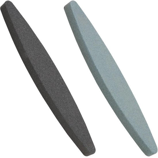 Set di pietra abrasiva 2 pezzi - Siliciumcarbide/Aluminiumoxide - Corso 180/240 - Attrezzi da giardinaggio - Asce - Durevole e resistente all'acqua - Pietra abrasiva