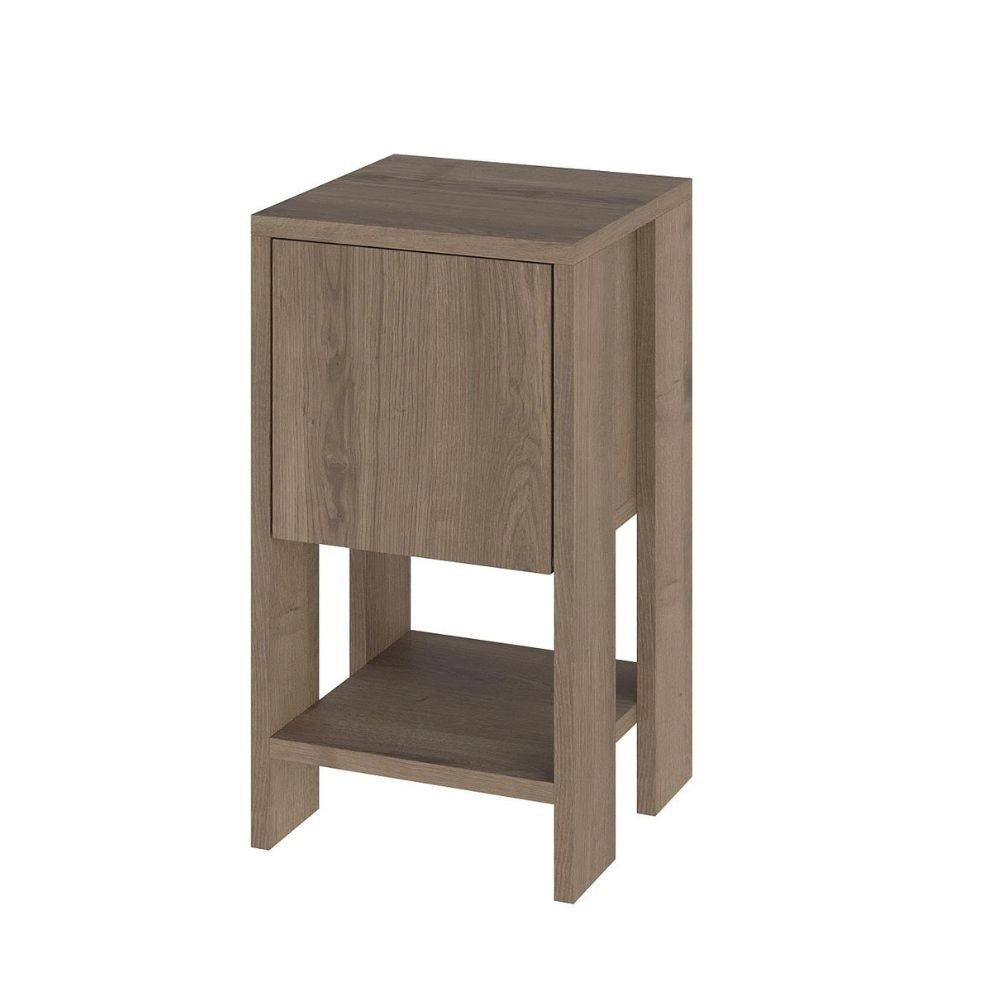 Comodino Ema anta ribalta 30x30x55h colore noce