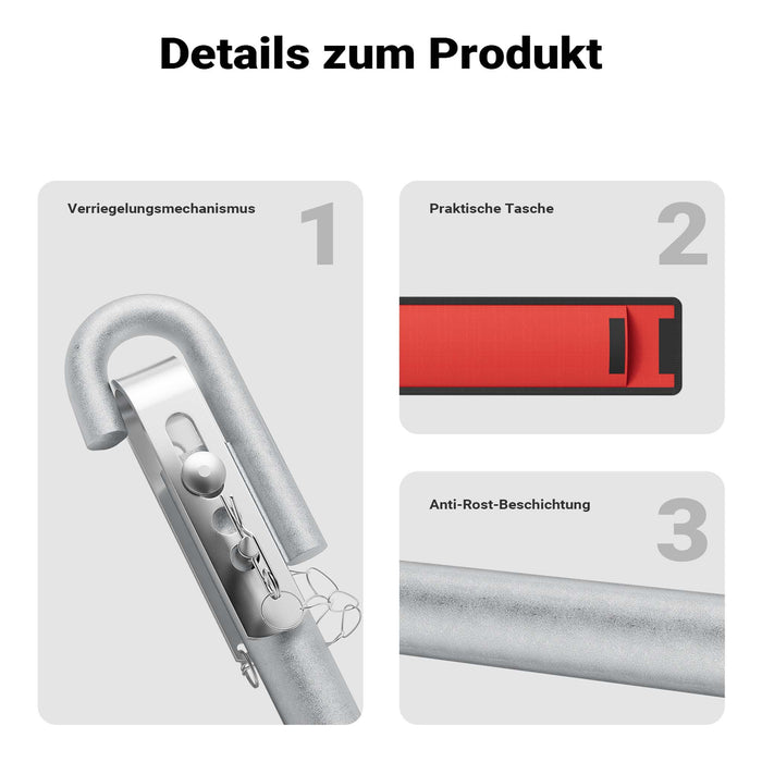 Barra da traino max 3 tonnellate 2 m in acciaio con smorzamento