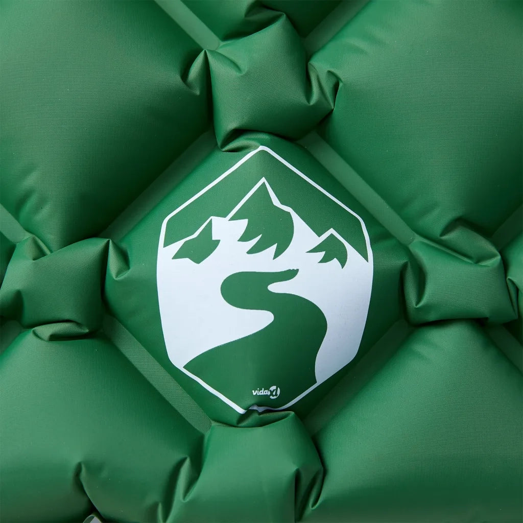 Materasso Campeggio Gonfiabile con Cuscino 1 Persona Verde CFW4433587