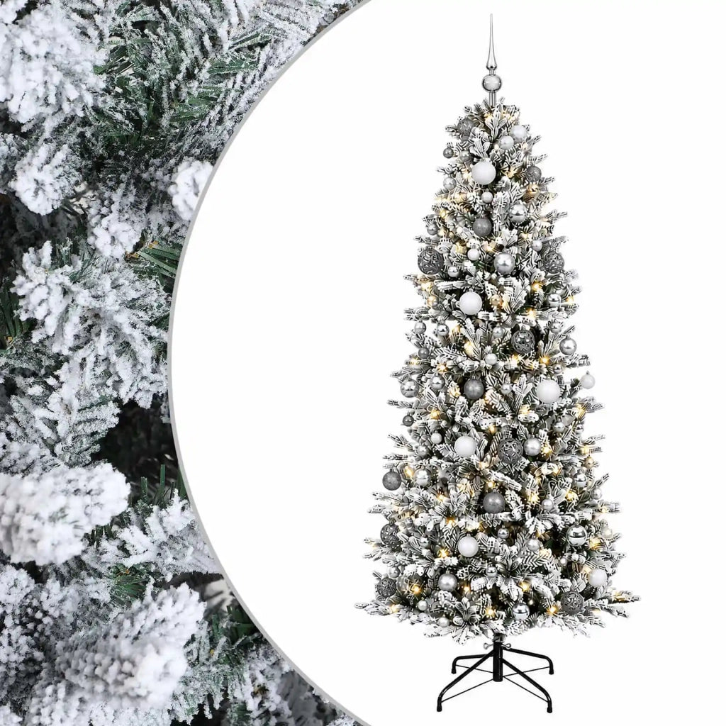 Albero di Natale artificiale con palline 180 cm 300 LED 3467195