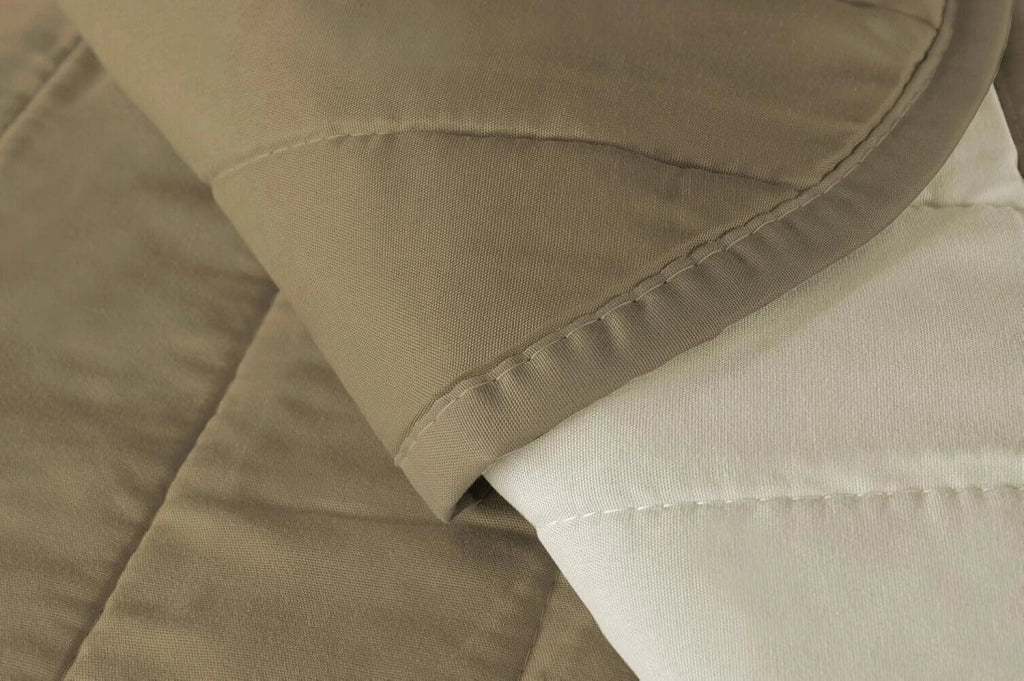 Copridivano Imbottito 4 Posti Double Face Trapuntato Salva Proteggi Divano Morbido Elegante Tortora