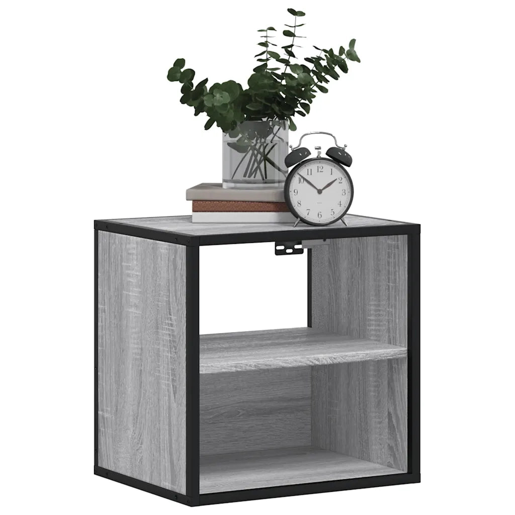 Comodini a Muro 2 pz Grigio Sonoma 40x31x39,5 cm