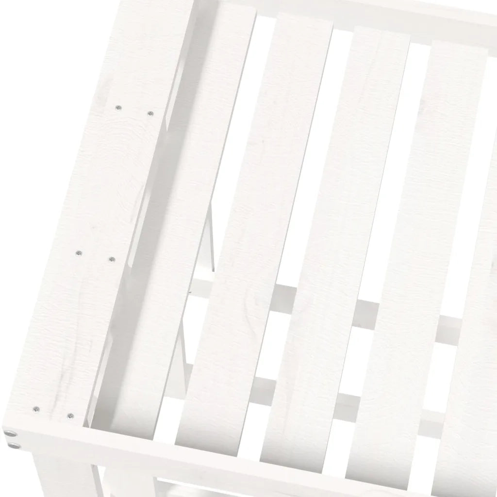 Portaceppi da Esterno Bianco 108x52x74 cm Legno Massello Pino 822632