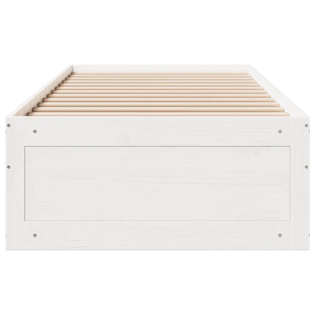 Giroletto senza Materasso con Cassetti Bianco 90x190 cm Pino