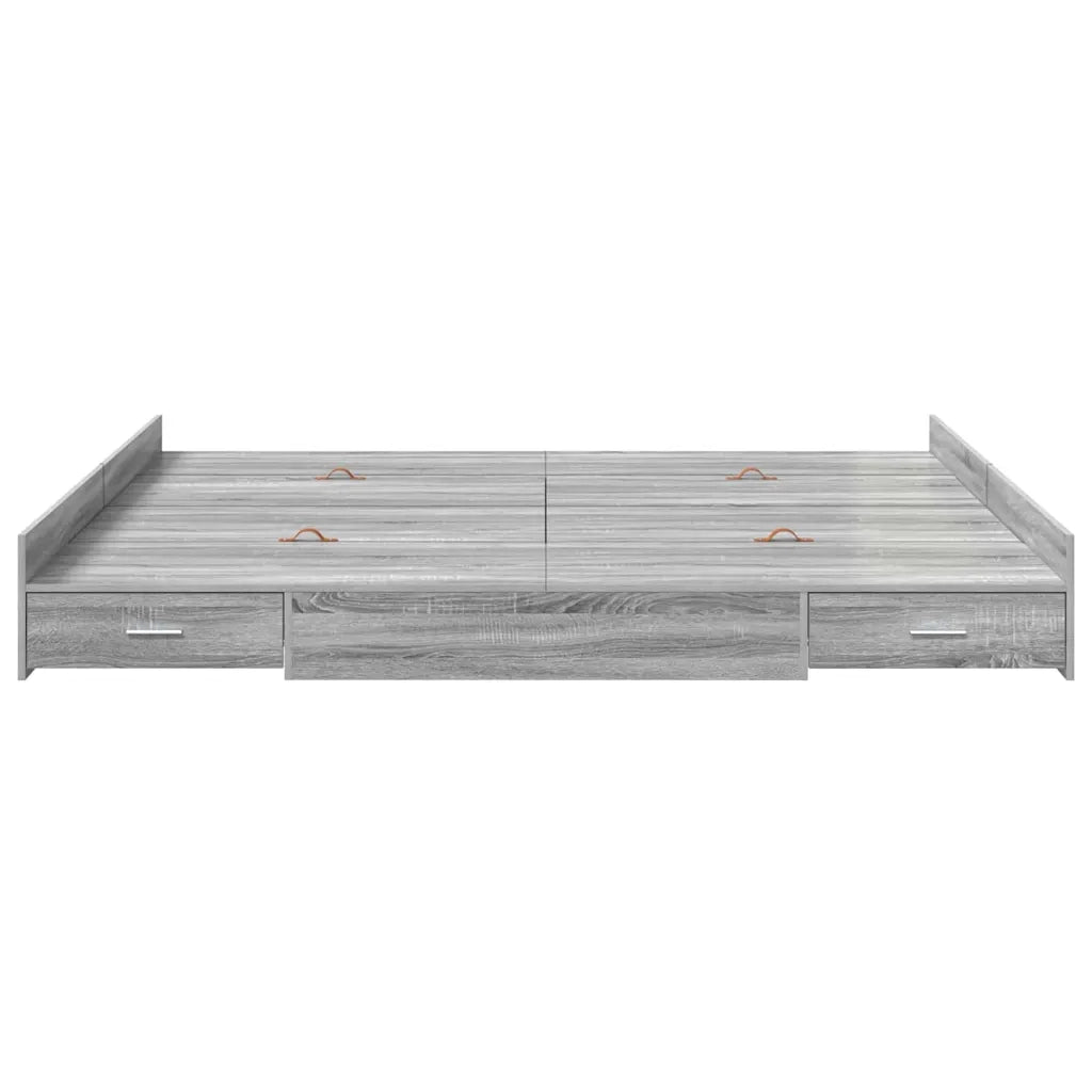 Struttura letto con contenitore Grigio Sonoma 200 x 200 cm 3335266