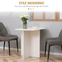 Tavolo da Pranzo Pieghevole Salvaspazio in Legno, 90x60x74cm, Bianco
