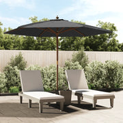 Ombrellone da Giardino-Ombrello da Balcone con Palo in Legno Antracite 299x240 cm