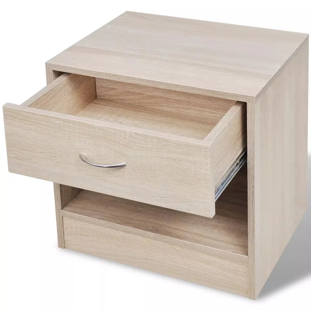 Comodino comodino cassettiera mobili per camera da letto 2 pezzi con cassetto colore rovere 1402135