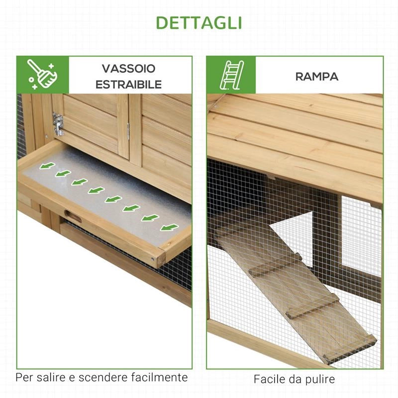 POLLAIO PREFABBRICATO IN LEGNO PER 2 GALLINE PER GIARDINO