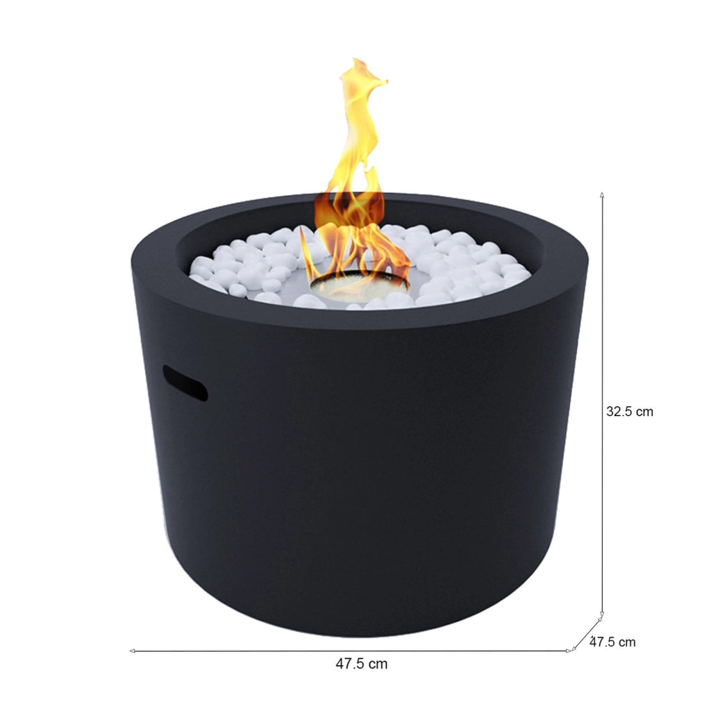 Camino a bioetanolo Aielli, Caminetto ecologico, Focolare senza fumo, Riscaldatore ad etanolo, Made in Italy, 48x48 h33 cm, Nero