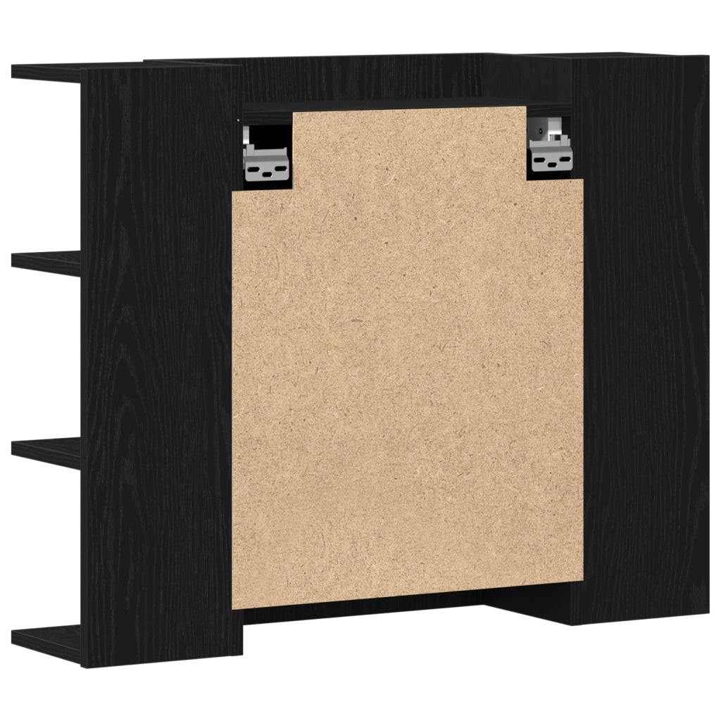 Mobile Specchiera Rovere Nero Legno massello di rovere Compatto