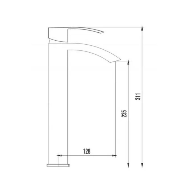 Miscelatore bagno Riga lavabo alto cromato