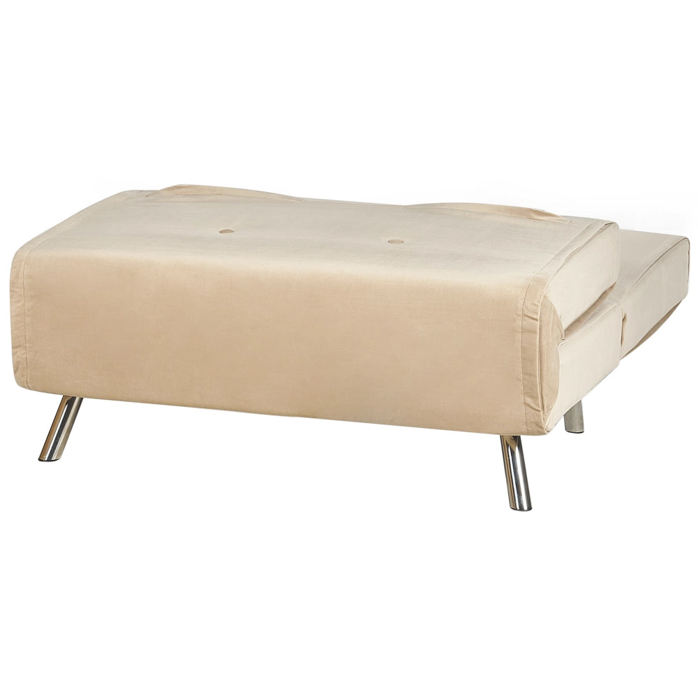 Divano letto di colore beige velluto imbottito poltrona letto singolo pieghevole soggiorno