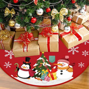 Copertura per albero di Natale, 88 cm, copertura per albero di Natale rosso, piatto per base dell'albero di Natale con design natalizio