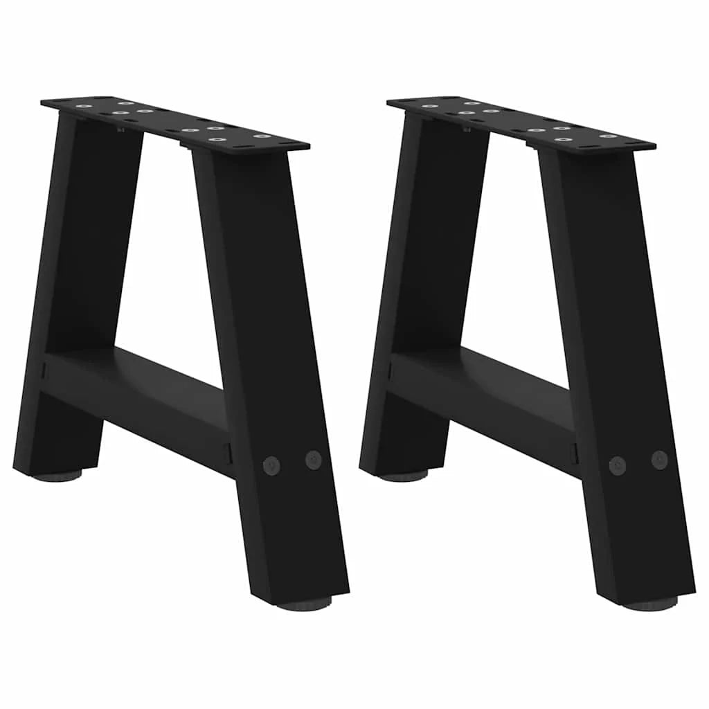 Set di 2 gambe per tavolino da caffè a forma di A 30 x 30 cm design moderno con piedini regolabili acciaio nero 02_0057088