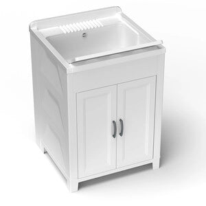 KIT LAVATOIO RESINA ANTIACIDO 60X60 CM BIANCO