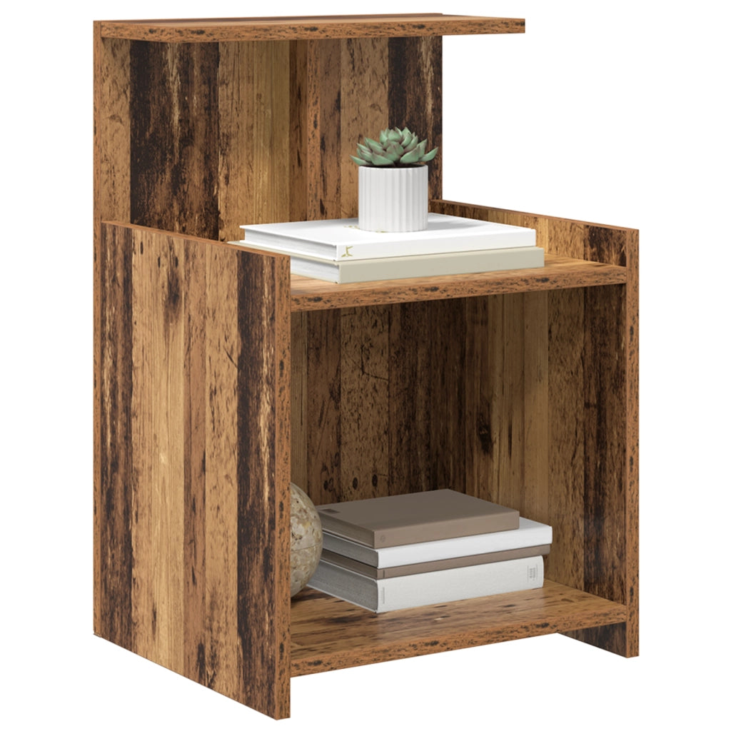Comodini 2 pz Legno Vecchio 40x35x60 cm Legno Ingegnerizzato