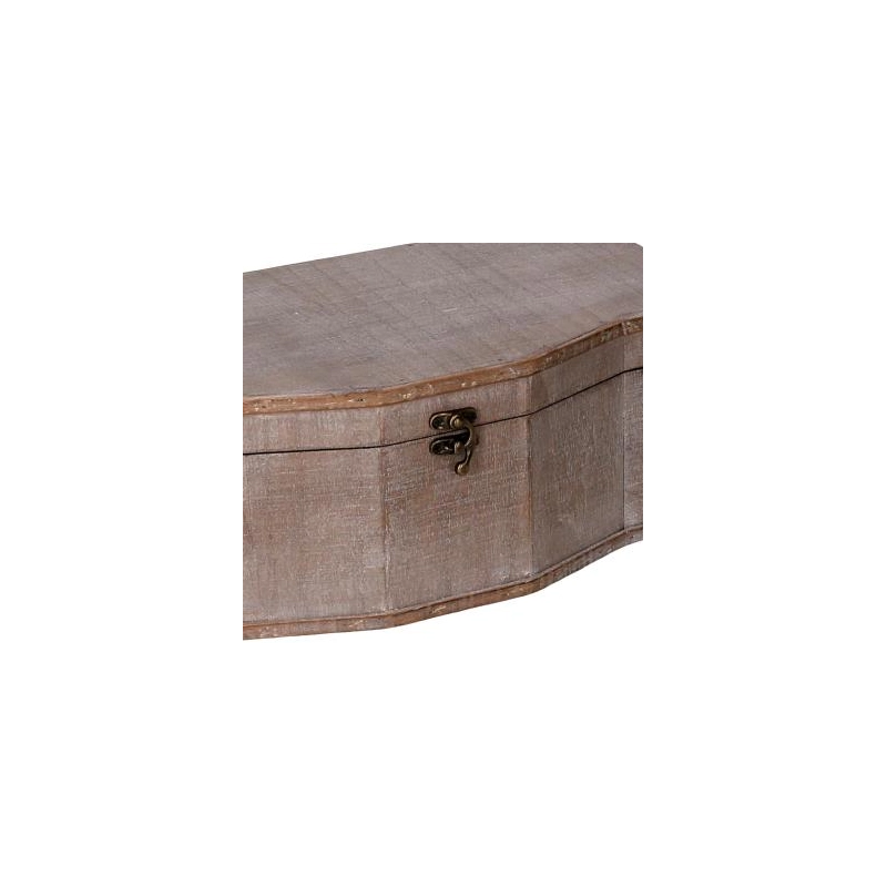 Scatola legno 1-2 marrone rettangolare cm 36x20,5h14,5