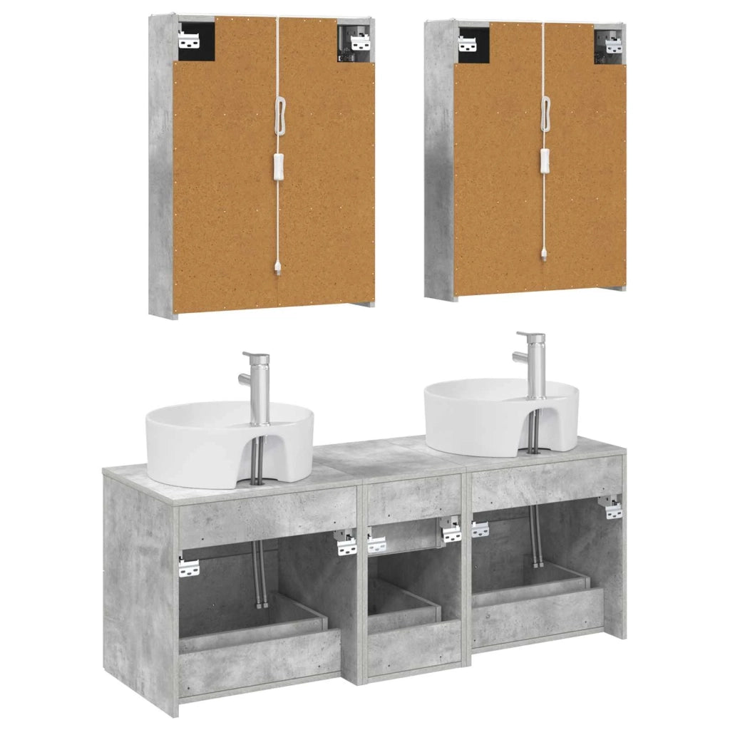 Set di mobili per il bagno 5 pcs Grigio Cemento 3406930