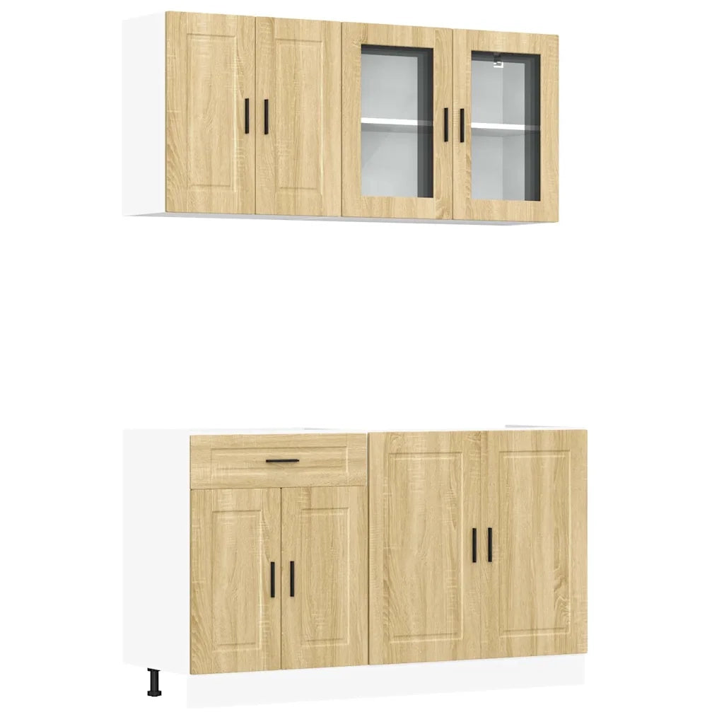 vidaXL Set Mobili da Cucina 4 pz Porto Rovere Sonoma in Truciolato