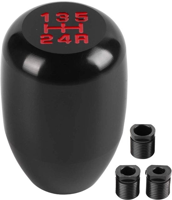 Manicotto di cambio rapido in metallo universale per auto a cambio manuale - 5 marce - colore rosso/nero - inclusi adattatori - upgrade stilevole