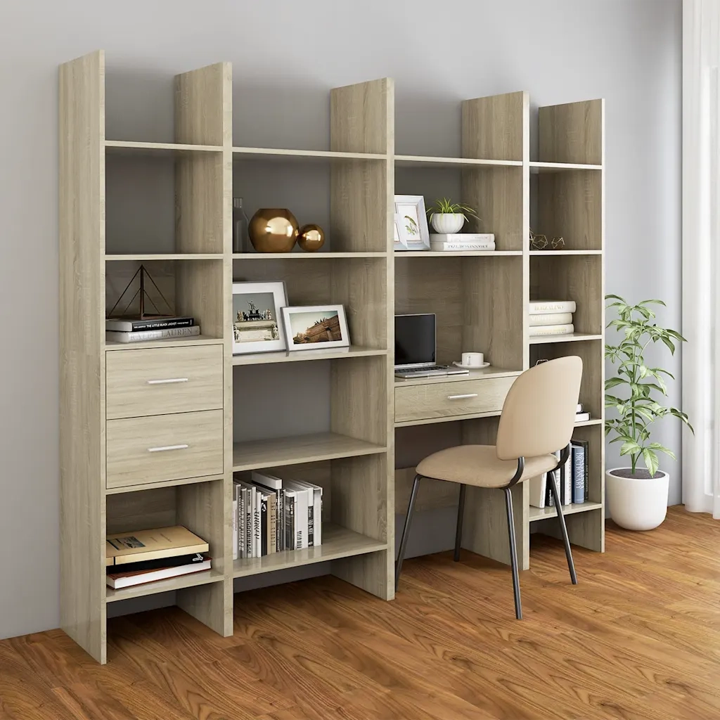 Libreria-Scaffale per Libri-Mobile di Stoccaggio Rovere Sonoma 40x35x180 cm in Legno Multistrato 429104