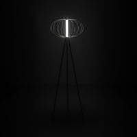 Lampada da Terra a LED 50x50xH150 cm in Acciaio e Metallo Mizar Nero