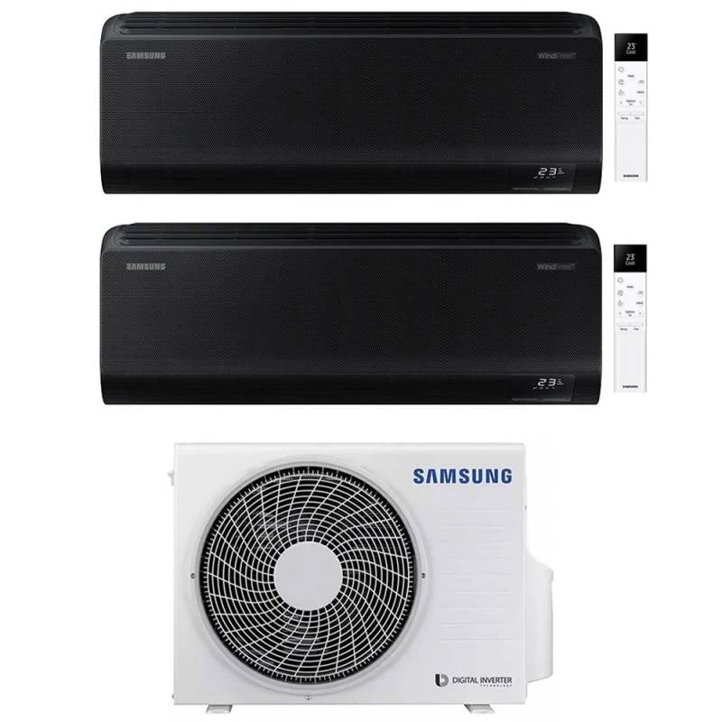 Condizionatore Dual Split Samsung WindFree Black 9+12 con AJ068TXJ3KG R-32 Wi-Fi Integrato