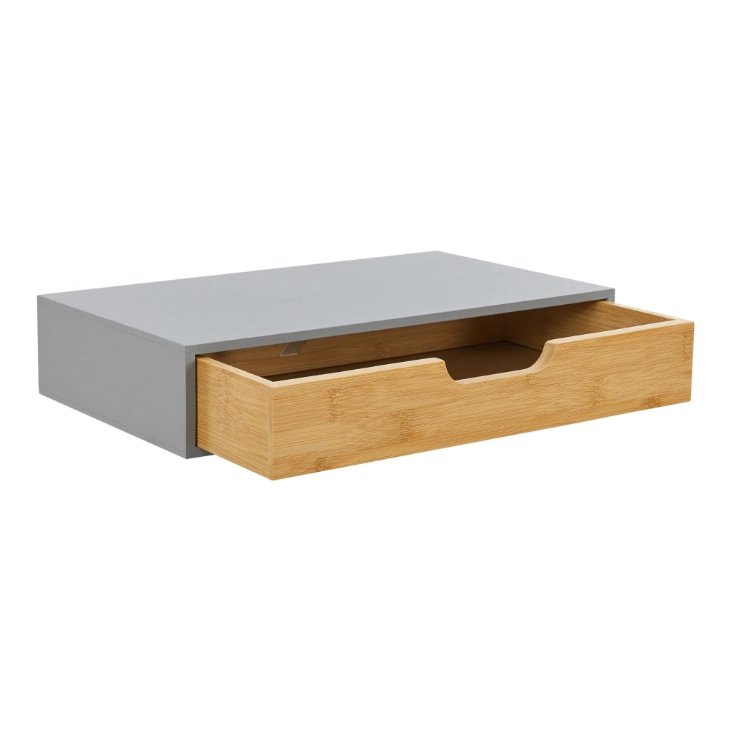 Set di 2 mensole da parete moderno mobile contenitore 40 x 24 x 8 cm grigio 03_0009735