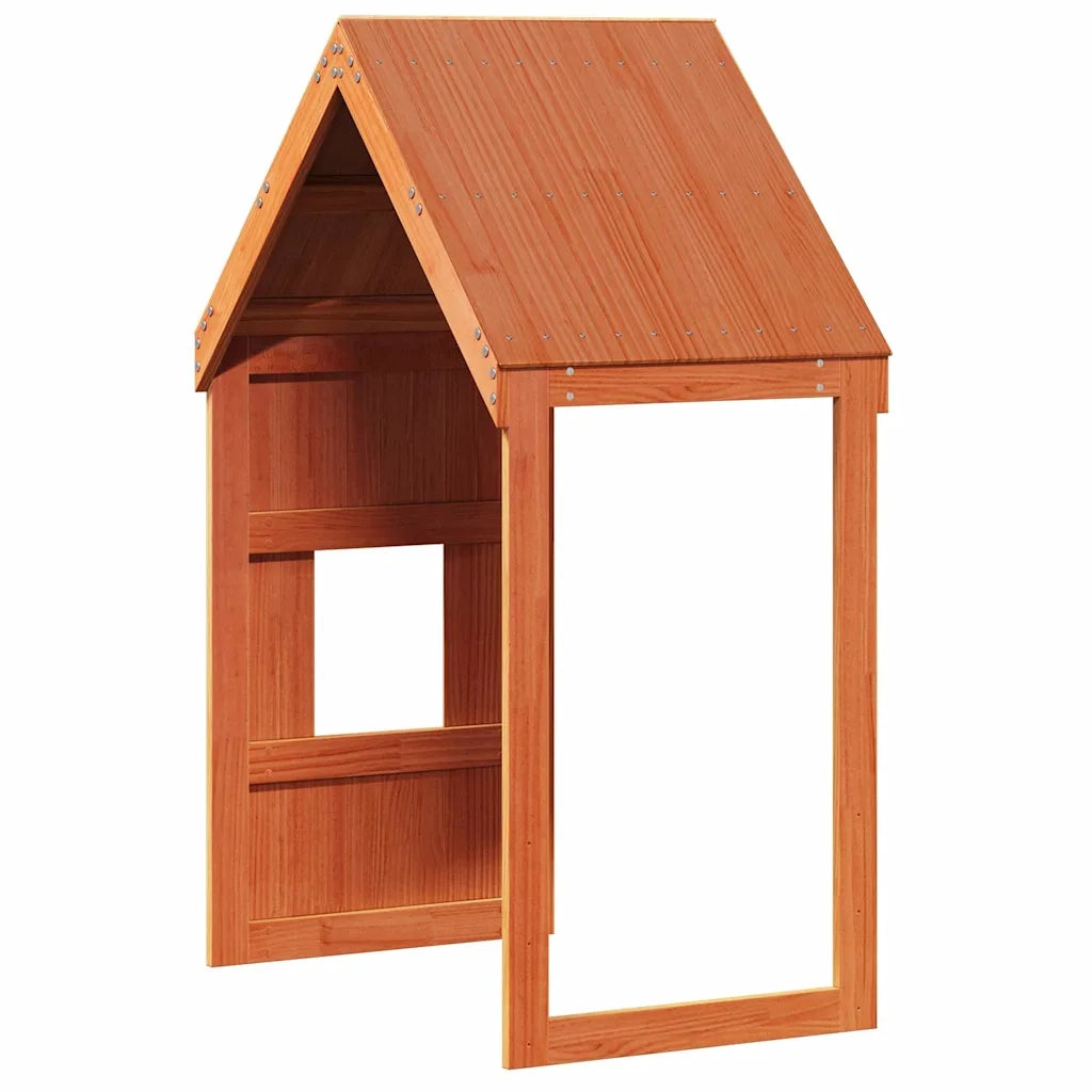 Tetto Letto Bambini Marrone Cera 60x99x139,5 cm Massello Pino