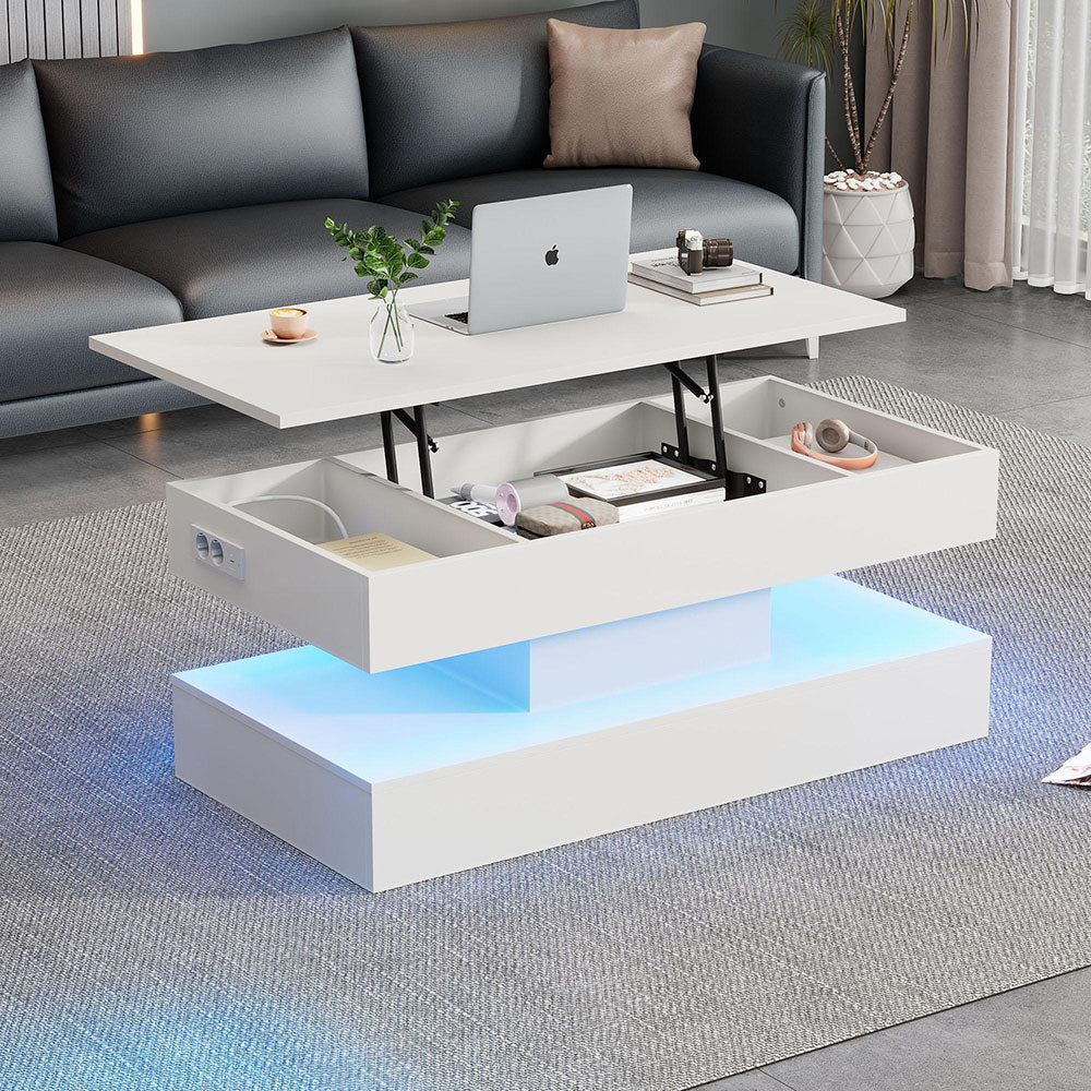 Tavolino-Xylo-100x50x42cm LED idraulico capacit?? 50kg