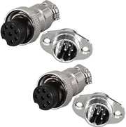 Connettore a 7 pin in metallo circolare - M12 flange - collegamento cavo - materiale resistente al calore - adatto a diverse applicazioni