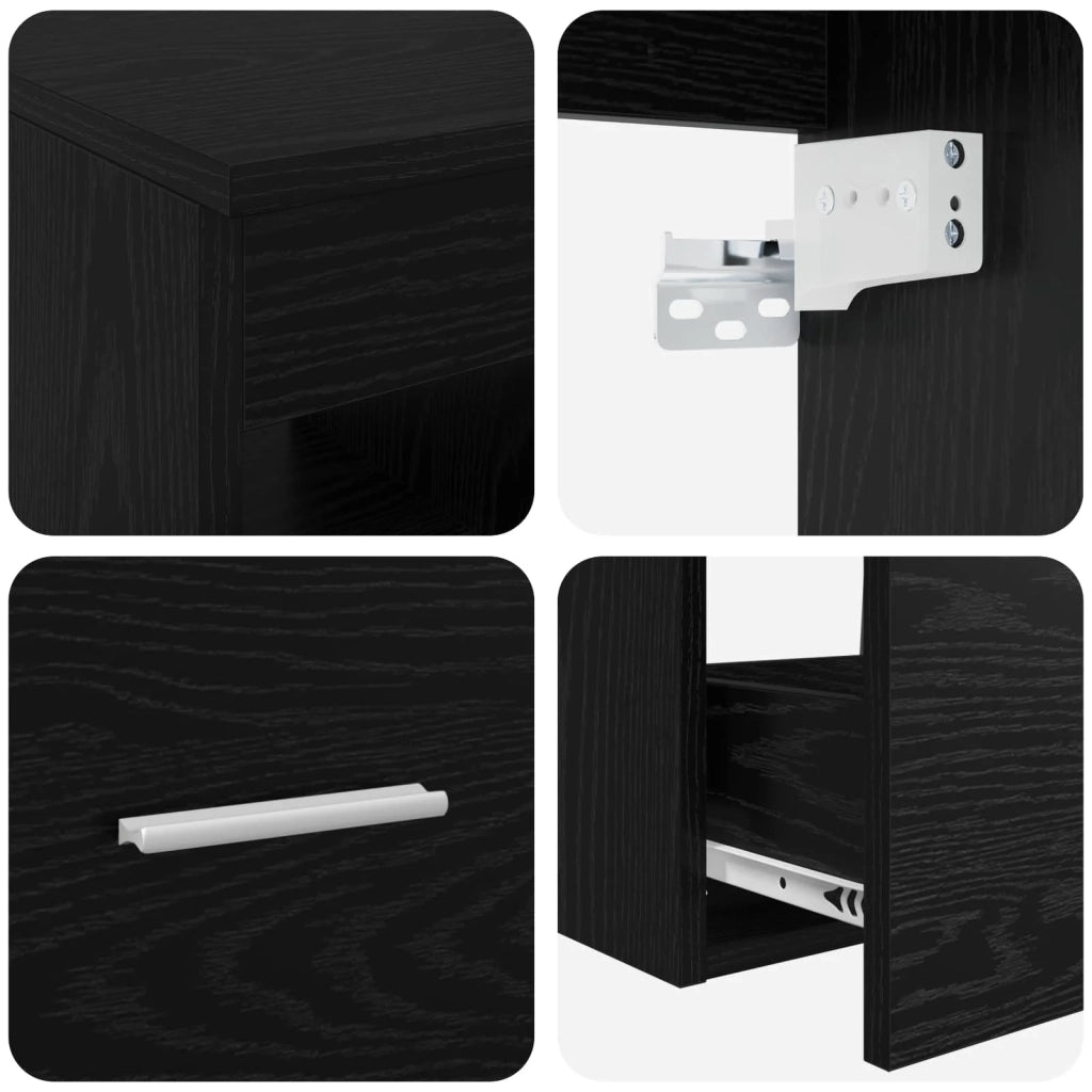 Set di mobili per il bagno 3 pz Nero 49,5 x 44,5 x 65,5 cm 3405948