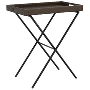 Tavolino da Giardino | Tavolino Vassoio Pieghevole Marrone 65x40x75 cm in Polyrattan