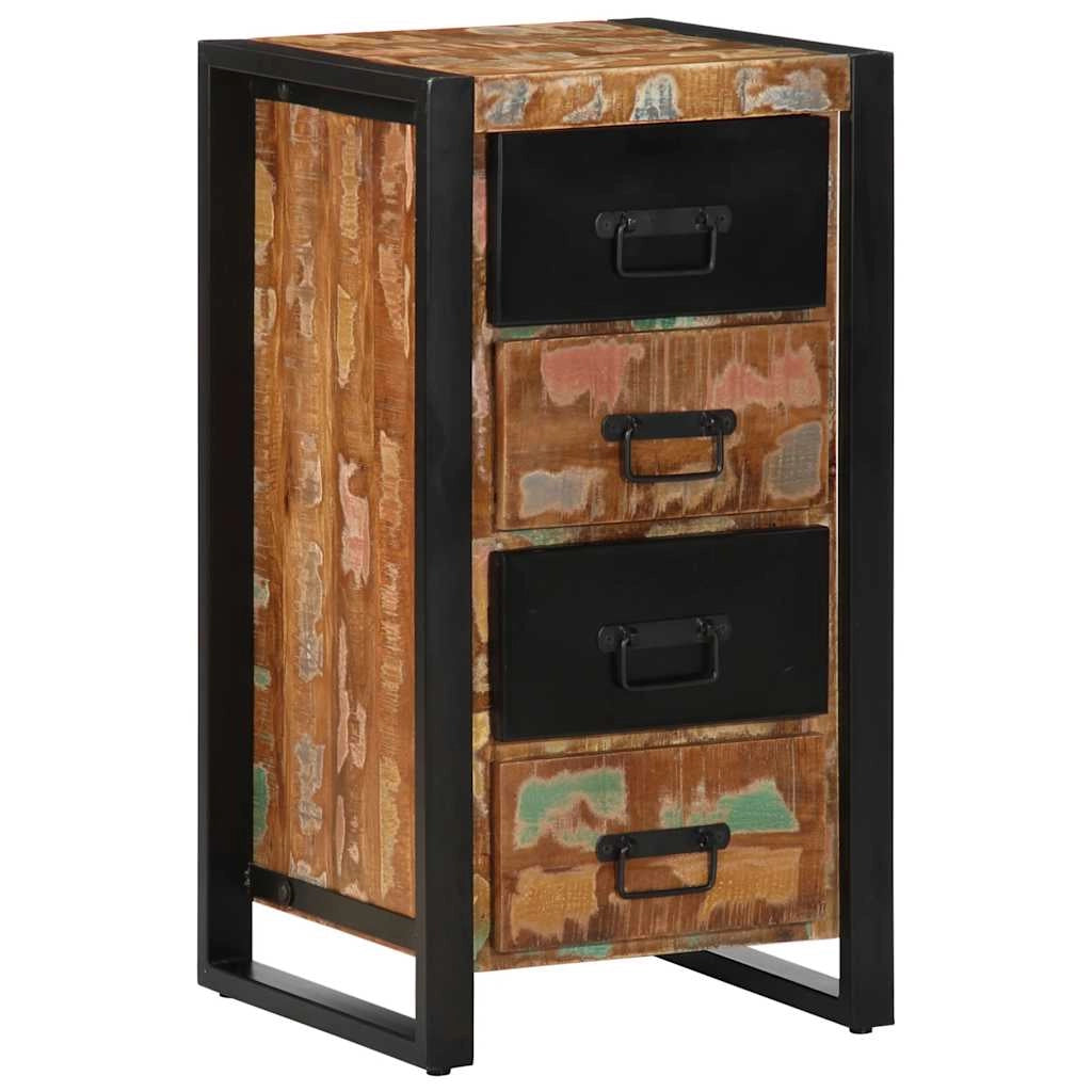 Cassettiera retrò 40 x 40 x 75 cm pratico spazio di archiviazione design unico in legno di recupero multicolore 02_0057627
