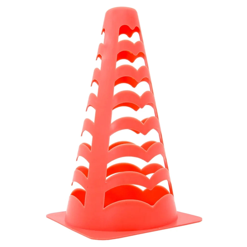 vidaXL Coni da Calcio 6 pz Impilabili Arancioni 13x13x22,5 cm